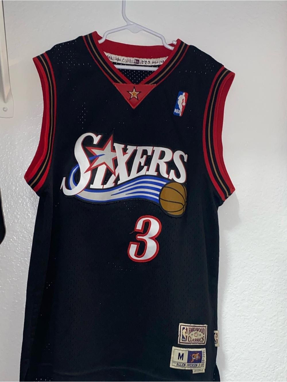 NBA Philadelphia 76ers Black Red Allen Iverson #3 Jersey